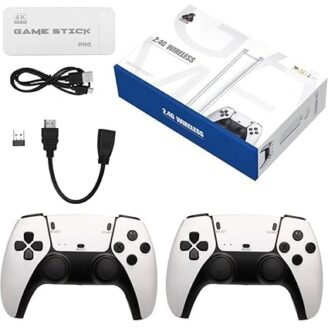 Mob Electro Video Game 64G Video Games for Tv Gaming 4k HD Classic Games Console Built in 21K Game, 9 Emulator Console, HDMI Output TV Video Game Console White